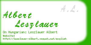 albert leszlauer business card